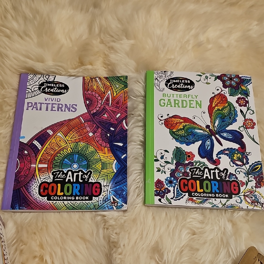 Coloring Book Set - Vivid Patterns & Butterfly Garden